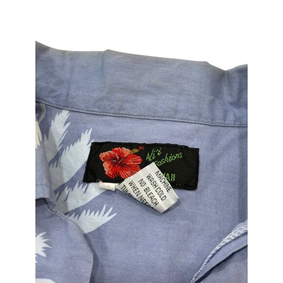 Mens Hawaiian Surfboard Print Blue Short-Sleeve Shirt Ali'i Fashions 2X - Picture 8 of 8